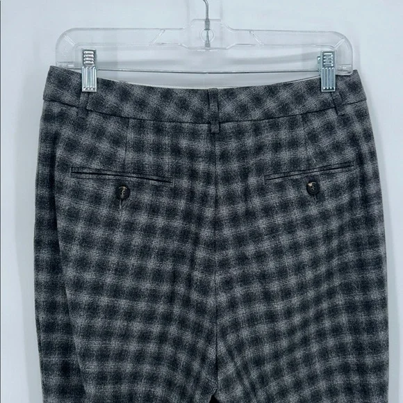 Peserico IT 42 Gray Plaid Virgin Wool Cropped Tailored Pants US 6 - Picture 6 of 14